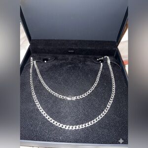 Zales Men's 22” Diamond-Cut Curb Chain 925 Sterling Silver Made in Italy